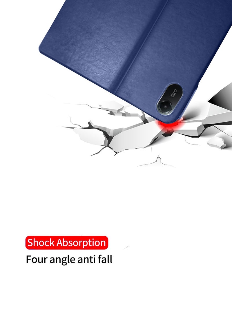 BYTER Xiaomi Redmi Pad 2 2025 (11.0 inches) Classic PU Leather Trifold Stand Flip Case Cover (TCFPSR) - Navy Blue - Image 5